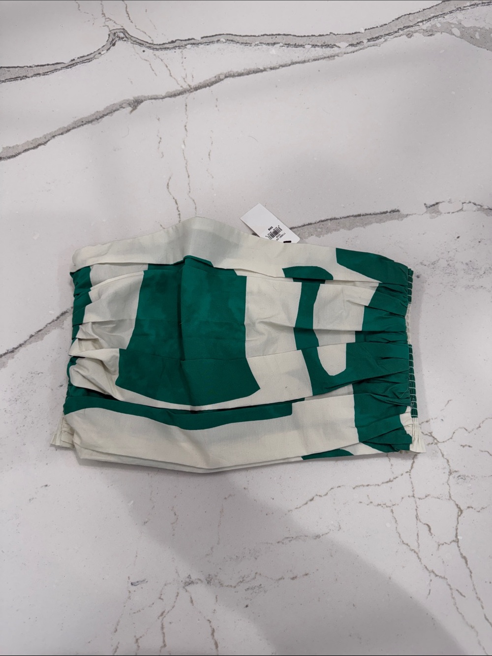Banana Republic Green Print Bandeau Top XS NWT